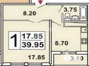 1-к квартира, на длительный срок, 41м2, 12/15 этаж