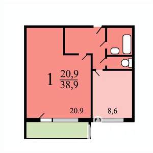 1-к квартира, на длительный срок, 39м2, 10/14 этаж