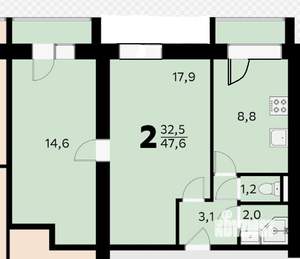 2-к квартира, на длительный срок, 55м2, 14/14 этаж