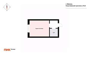 Студия квартира, на длительный срок, 20м2, 6/32 этаж