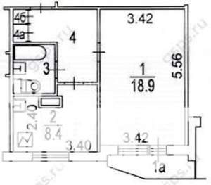 1-к квартира, на длительный срок, 38м2, 14/14 этаж
