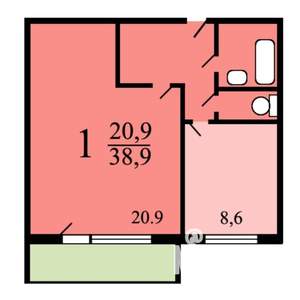 1-к квартира, на длительный срок, 39м2, 5/10 этаж