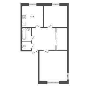 2-к квартира, на длительный срок, 59м2, 3/14 этаж