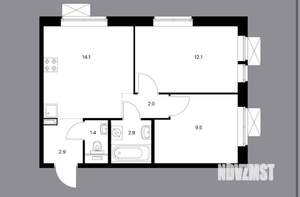 2-к квартира, на длительный срок, 45м2, 15/25 этаж