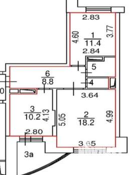 2-к квартира, на длительный срок, 53м2, 4/19 этаж