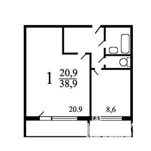 1-к квартира, на длительный срок, 40м2, 4/14 этаж