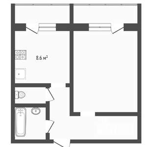 1-к квартира, на длительный срок, 38м2, 4/12 этаж