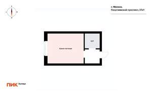 Студия квартира, на длительный срок, 20м2, 11/25 этаж