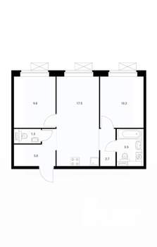 2-к квартира, на длительный срок, 50м2, 2/11 этаж