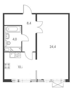 1-к квартира, на длительный срок, 47м2, 3/10 этаж
