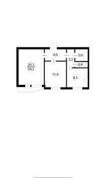 2-к квартира, на длительный срок, 52м2, 8/17 этаж