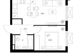 1-к квартира, вторичка, 36м2, 2/24 этаж