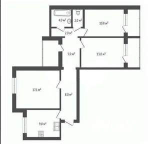 3-к квартира, вторичка, 73м2, 10/14 этаж