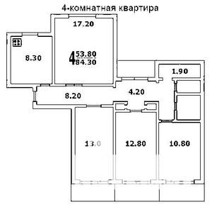 4-к квартира, вторичка, 84м2, 3/14 этаж