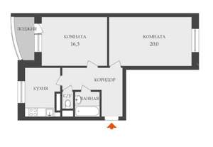2-к квартира, вторичка, 58м2, 5/12 этаж