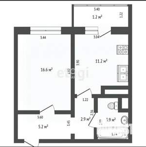 1-к квартира, вторичка, 40м2, 9/20 этаж