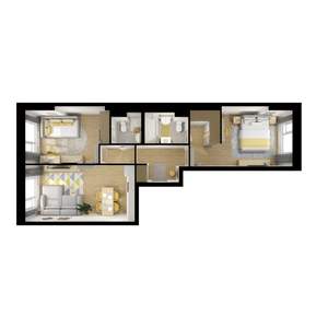 2-к квартира, вторичка, 66м2, 2/11 этаж
