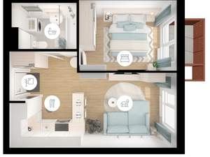 1-к квартира, вторичка, 33м2, 9/12 этаж