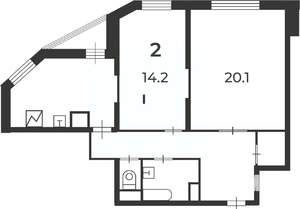 2-к квартира, вторичка, 62м2, 11/19 этаж