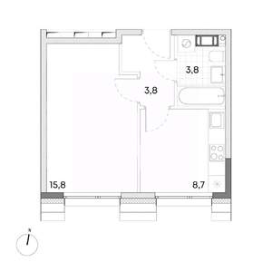 1-к квартира, вторичка, 32м2, 5/7 этаж