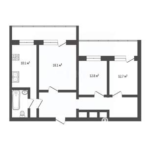 3-к квартира, вторичка, 79м2, 6/22 этаж