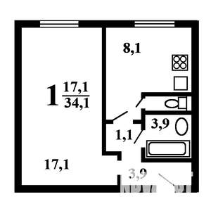 1-к квартира, вторичка, 33м2, 7/9 этаж