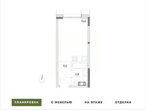Студия квартира, вторичка, 22м2, 3/7 этаж