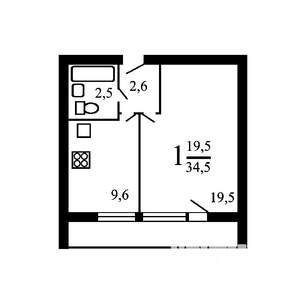1-к квартира, вторичка, 34м2, 2/14 этаж