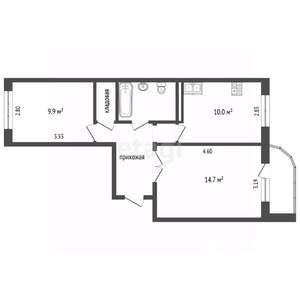 2-к квартира, вторичка, 47м2, 11/12 этаж