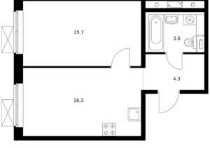 1-к квартира, вторичка, 40м2, 2/13 этаж