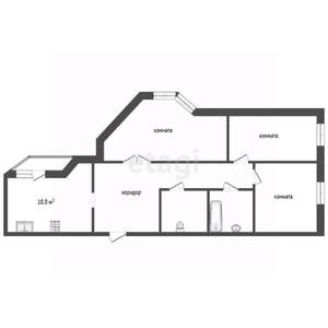 3-к квартира, вторичка, 73м2, 2/11 этаж