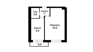 1-к квартира, вторичка, 35м2, 9/12 этаж