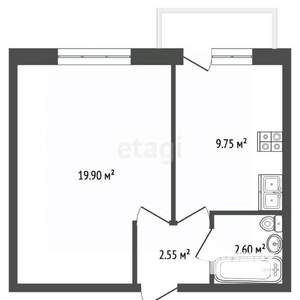 1-к квартира, вторичка, 35м2, 6/12 этаж