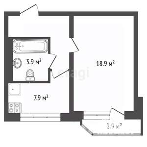 1-к квартира, вторичка, 37м2, 2/14 этаж