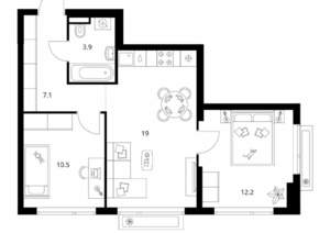 2-к квартира, вторичка, 53м2, 11/24 этаж