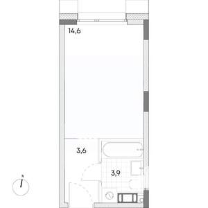 Студия квартира, строящийся дом, 22м2, 6/7 этаж