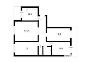 4-к квартира, вторичка, 75м2, 2/14 этаж