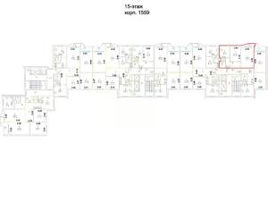 2-к квартира, вторичка, 51м2, 15/17 этаж