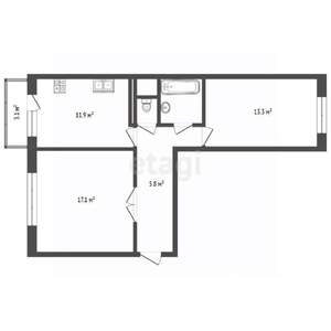 2-к квартира, вторичка, 52м2, 9/14 этаж