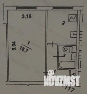 1-к квартира, вторичка, 32м2, 3/9 этаж