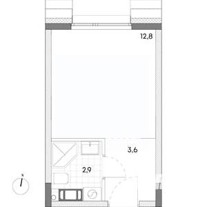 Студия квартира, вторичка, 19м2, 7/7 этаж