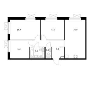 3-к квартира, вторичка, 75м2, 9/13 этаж