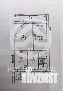 2-к квартира, вторичка, 52м2, 17/22 этаж