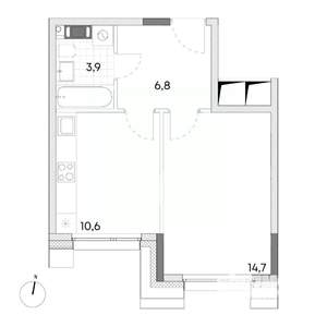1-к квартира, вторичка, 36м2, 7/7 этаж