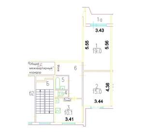 3-к квартира, вторичка, 58м2, 2/10 этаж