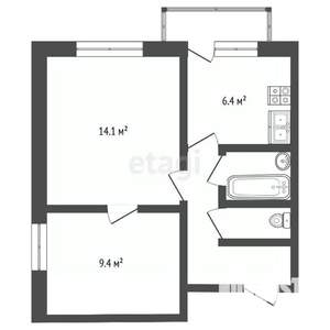 2-к квартира, вторичка, 37м2, 11/12 этаж