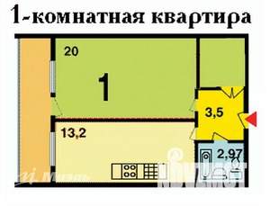 1-к квартира, вторичка, 41м2, 4/12 этаж