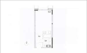 Студия квартира, вторичка, 20м2, 2/7 этаж