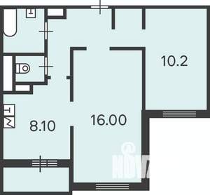 2-к квартира, вторичка, 46м2, 9/9 этаж