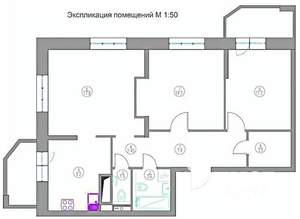 3-к квартира, вторичка, 72м2, 7/17 этаж